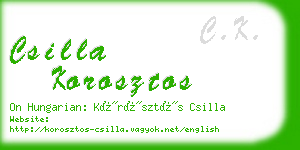 csilla korosztos business card